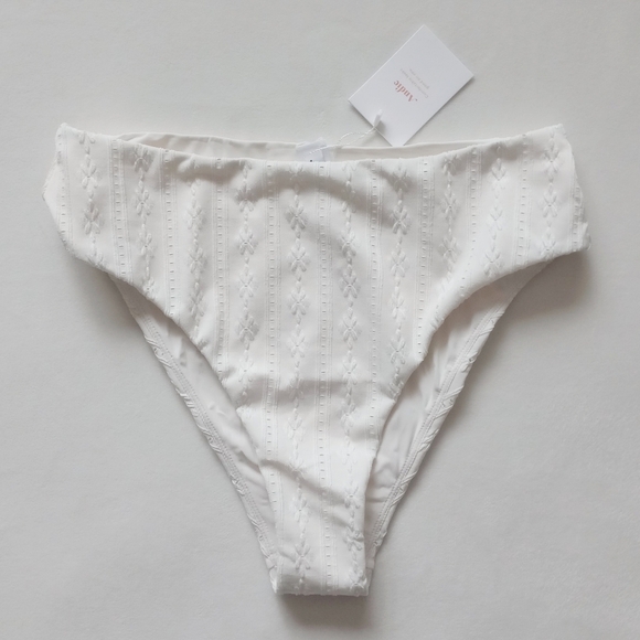 Andie Other - Andie▪️90s Eyelit High Waisted Swimsuit Bottom in Coconut